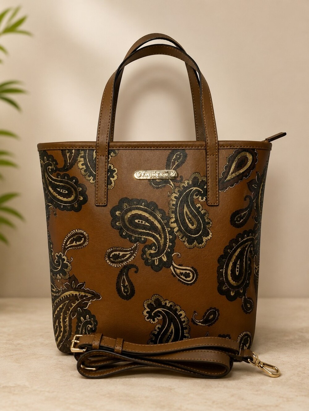 Michael Kors Emry Large North-South Tote Paisley Brown Multi Crossbody